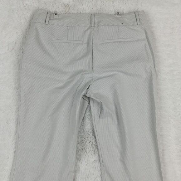 Banana Republic Womens Pants Martin Fit Straight Leg Gray Pinstripe Mid Rise 10 - Picture 4 of 14